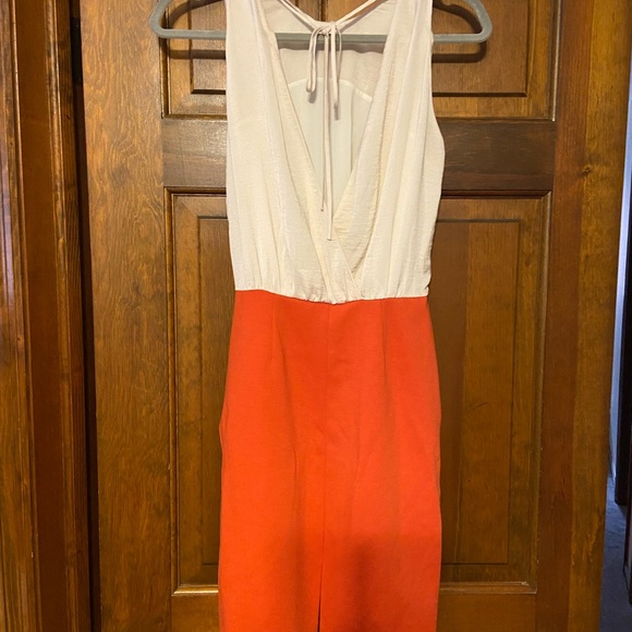 Rebecca Taylor White and Orange Midi Dress - Picture 2 of 2